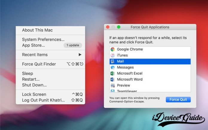 How to force quit a background app on mac
